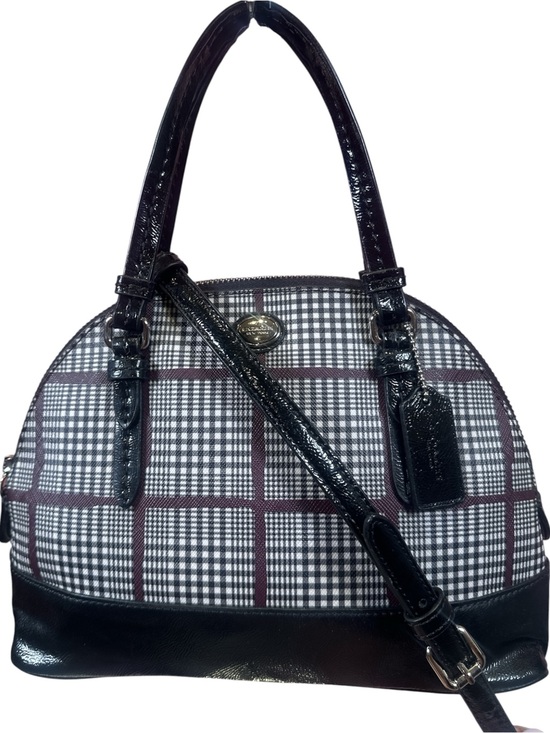 Coach Handbags - Coach Peyton Cora Domed Glen Plaid Crossbody Bag Like New